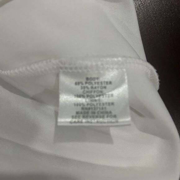 Shannon Ford New York Women's White Chiffon Overlay Cold Shoulder Blouse Size L - Picture 7 of 9